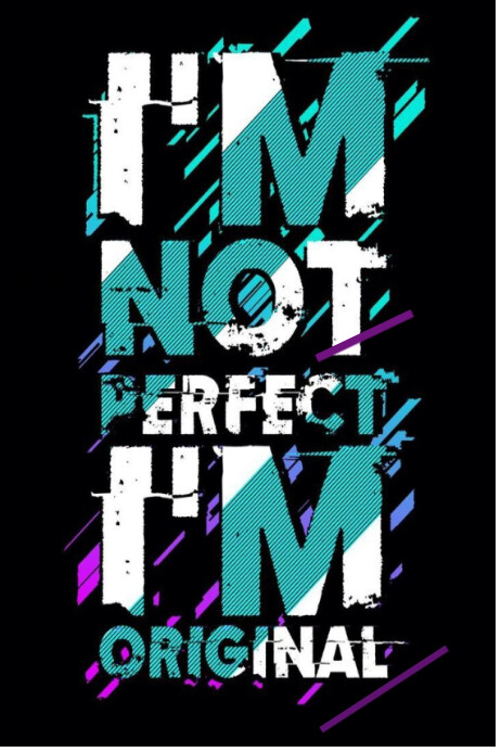 Typographic I'm Not Perfect T-shirt Design Poster template