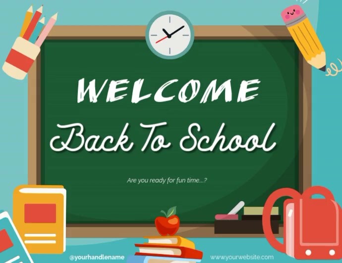 Typographic illustrative Welcome Back To School Flyer (us Letter) Pamflet (VSA Brief) template