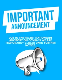 Typographic Important Announcement Post (1) F Flyer (US Letter) template
