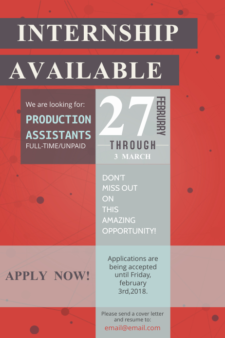 Typographic Internship program Flyer Template | PosterMyWall