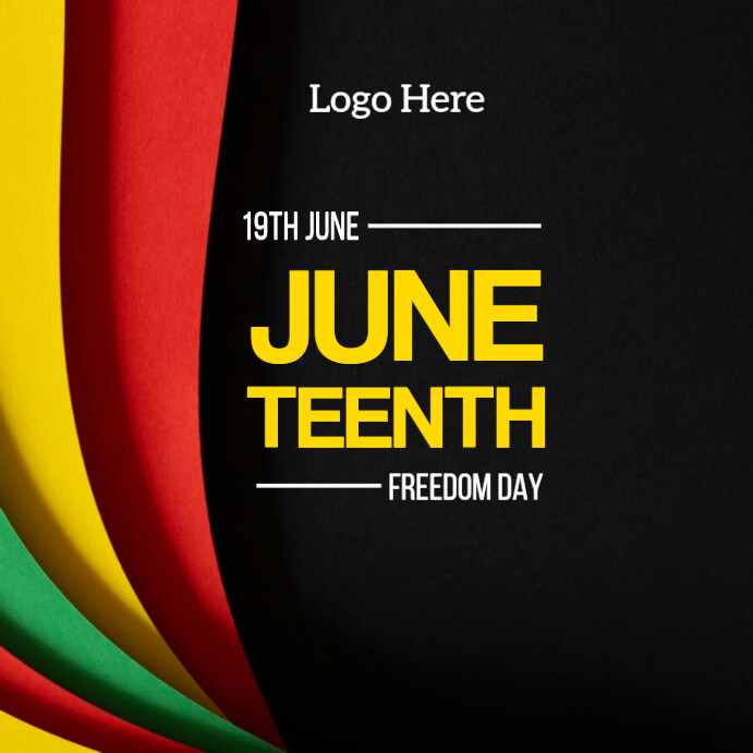 Typographic Juneteenth Celebration Flyer With African Colours 19 June Instagram Post template