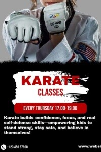 Typographic Karate Class  Poster template