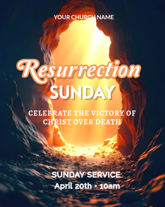 Resurrection Programs Template Typographic Modern Resurrection Sunday Church Flyer Design Instagram ...