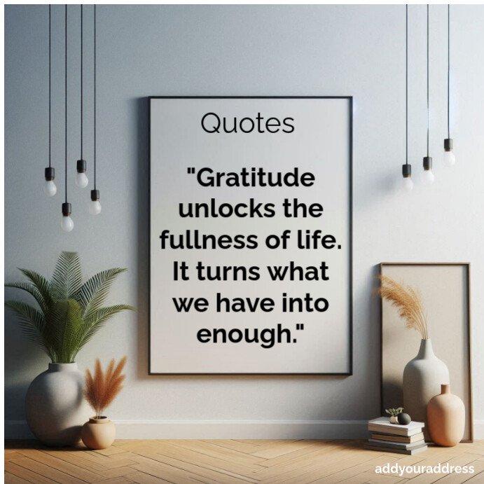 Typographic Motivational Quote About Gratitude Square (1:1) template