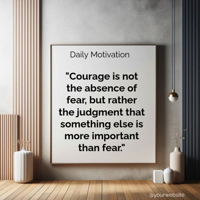 Plantilla de Typographic Motivational Quotes About Courage Square (1:1 ...