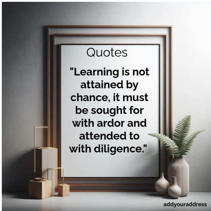Learning Quote Design Plantilla de Typographic Motivational Quotes About Learning Square (1:1 ...