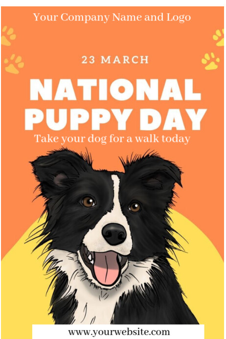 Typographic National Puppy Day Template  Poster 海报