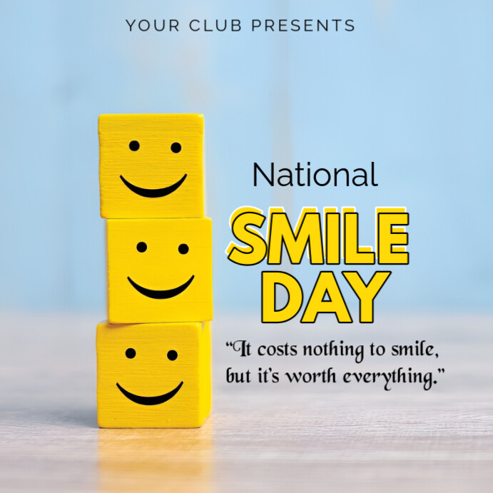 Plantilla de Typographic National Smile Day Instagram Post | PosterMyWall