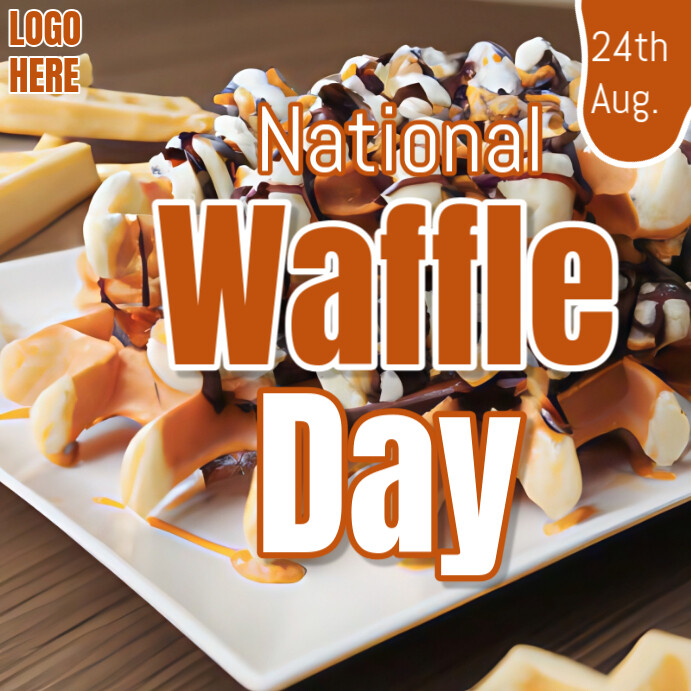Typographic National Waffle Day  Instagram Post template