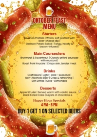 Typographic Oktoberfest Food Menu A6 template