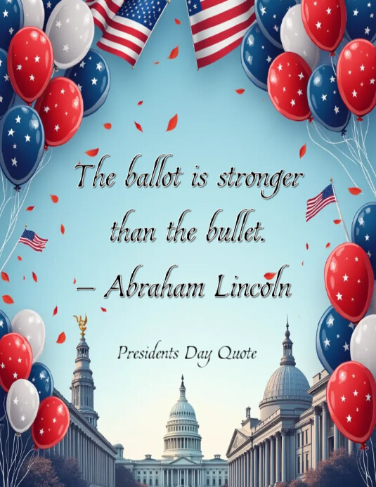Typographic Presidents Day Quotes, Sayings And Image: Get Inspired By American Presidents  Flyer (us template