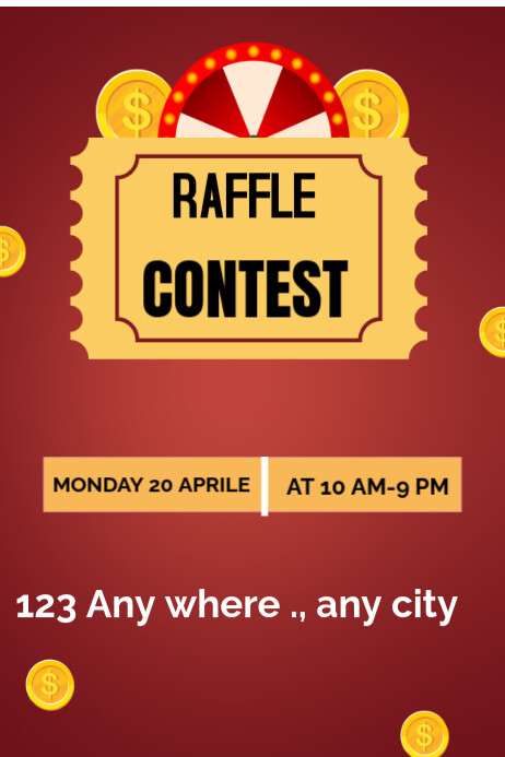 Generic Raffle Poster Typographic Raffle Contest Poster Template | PosterMyWall