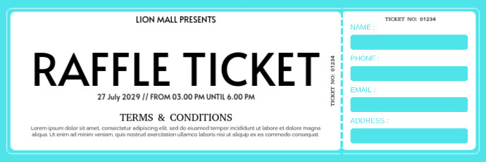 Ticket Raffle Lettering Typographic Raffle Ticket | Raffle Ticket 2025 | Raffle Ticket Card ...