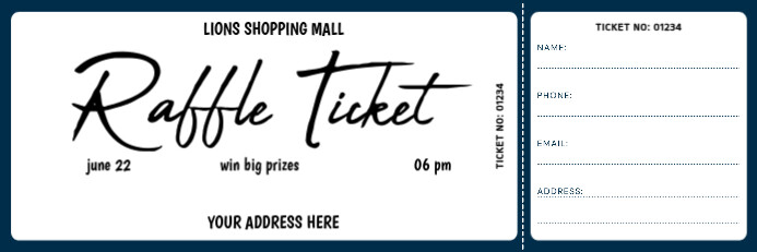 Typographic Raffle Ticket | Raffle Ticket Card | Raffle Ticket 2025 ...