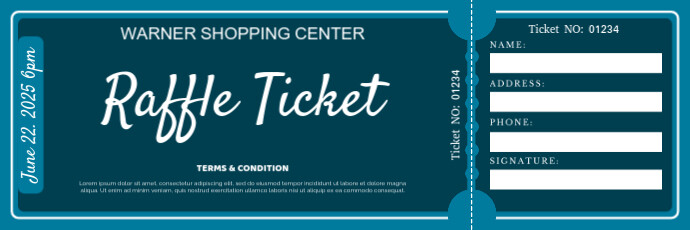 Ticket Raffle Lettering Typographic Raffle Ticket | Raffle Ticket Card Twitter Banner Template ...