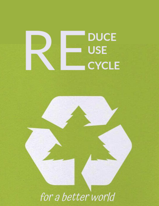 Typographic Reduce, Reuse, Recycle Flyer (us Letter) 传单(美国信函) template