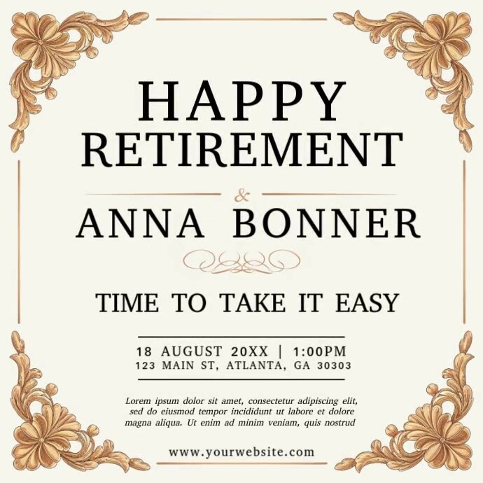 Plantilla de Typographic Retirement Flyer , Retirement Post, Retire ...