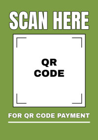 Typographic Scan Here Qr Code Posters A4 template