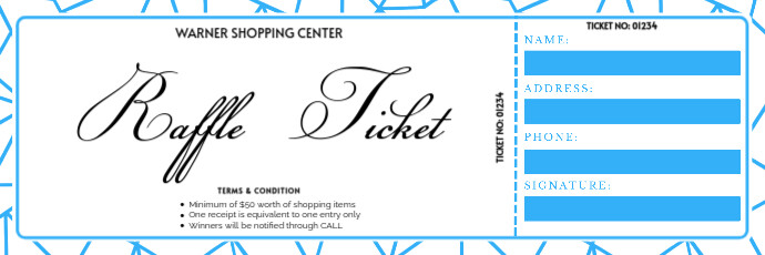Copy of Typographic Shopping Raffle Ticket | Raffle Ticket Card ...