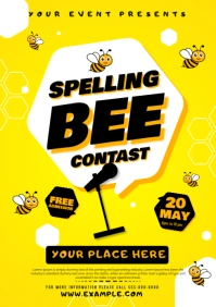 Typographic Spelling Bee Contast  A2 template