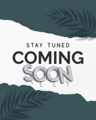 Typographic Stay Tuned Coming Soon Announcement Notification  Instagram Portrait template