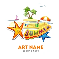 Typographic Summer Logo template
