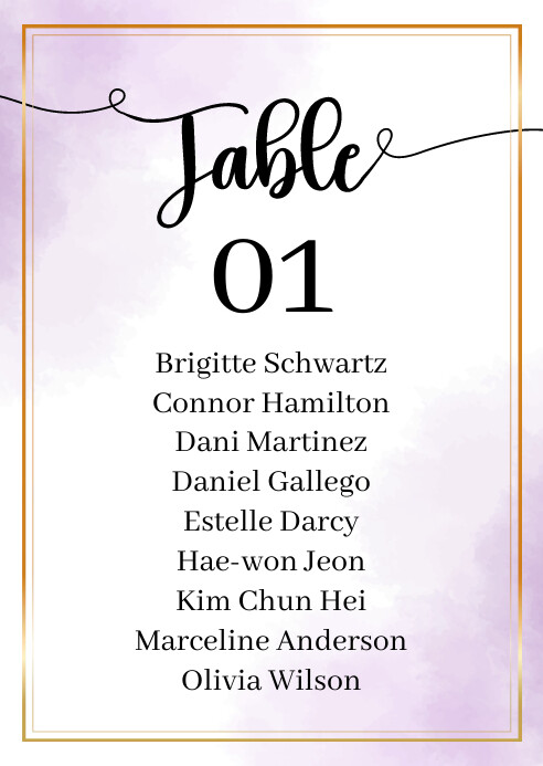 Typographic Table Number Template | PosterMyWall