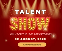 Typographic Talent Show Announcement Notification Posters  Medium Rectangle template