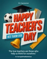 Typographic Teachers Day Instagram Portrait template