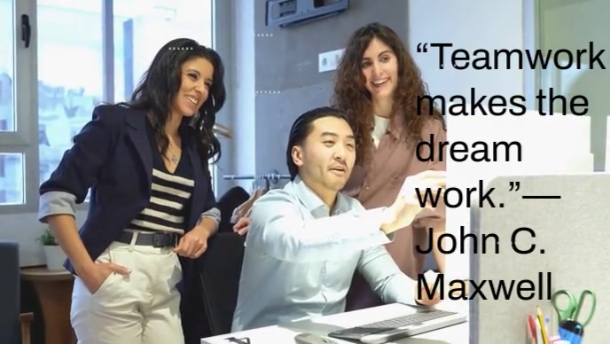 Typographic Teamwork & Collaboration Quote Youtube Thumbnail template