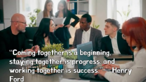 Typographic Teamwork & Collaboration Quote Youtube Thumbnail YouTube-miniature template