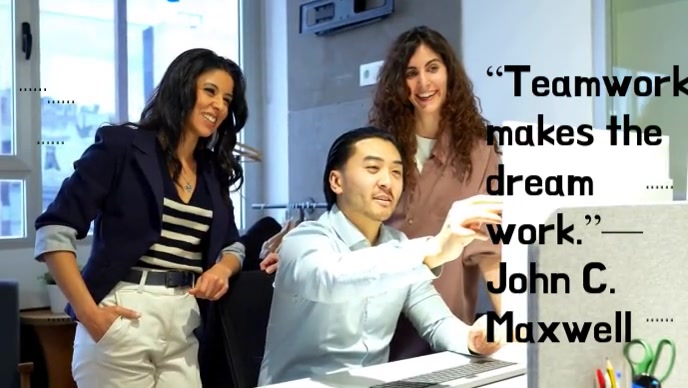 Typographic Teamwork & Collaboration Quote Youtube Thumbnail template