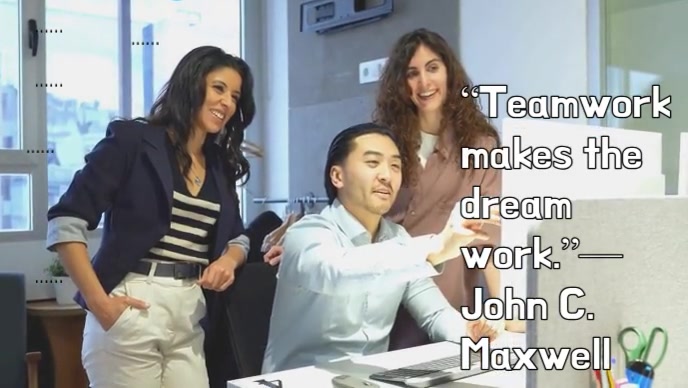 Typographic Teamwork & Collaboration Quote Youtube Thumbnail template