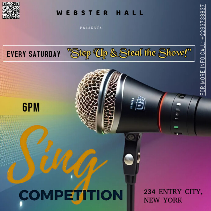 Typographic This Is A Stylish And Professional Flyer Promoting A "singing Competition"  Instagram Po template