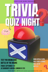 Typographic Trivia And Game Night  Poster Póster template