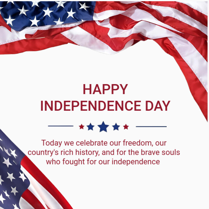 Typographic Us Happy Independence Day Instagram Post template