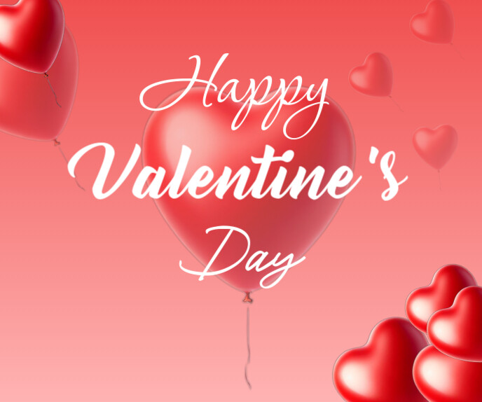 Typographic Valentine's Day Card Large Rectangle 大矩形广告 template