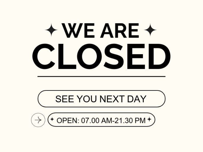 Typographic We Are Closed Office Notice  Presentation Voorlegging template