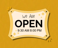 Typographic We Are Open And Closed Announcements  Medium Rectangle template