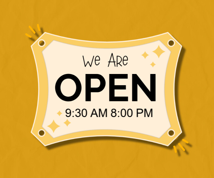 Typographic We Are Open And Closed Announcements  Medium Rectangle template