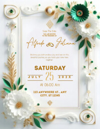 Typographic Wedding Card Design | Wedding Card Invitation | Wedding Card 2025 Flyer (us Letter) template