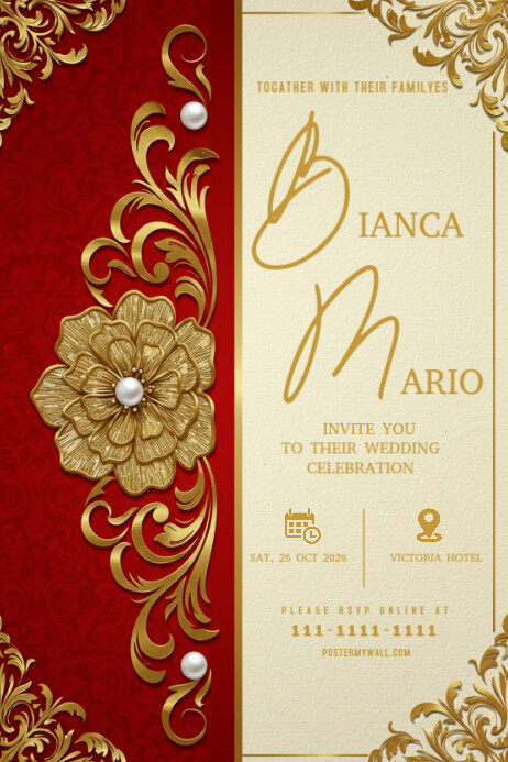Typographic Wedding Card Design | Wedding Card  Poster Cartaz template