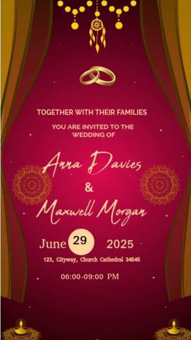 Typographic Wedding Invitation Templates  Digital Display (9:16)