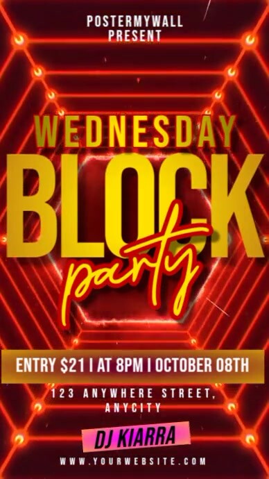 Typographic Wednesday Block Party Instagram Reel template