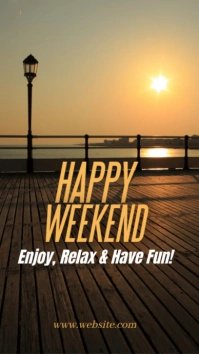 Typographic Weekend Vibes Sunset Instagram Story template