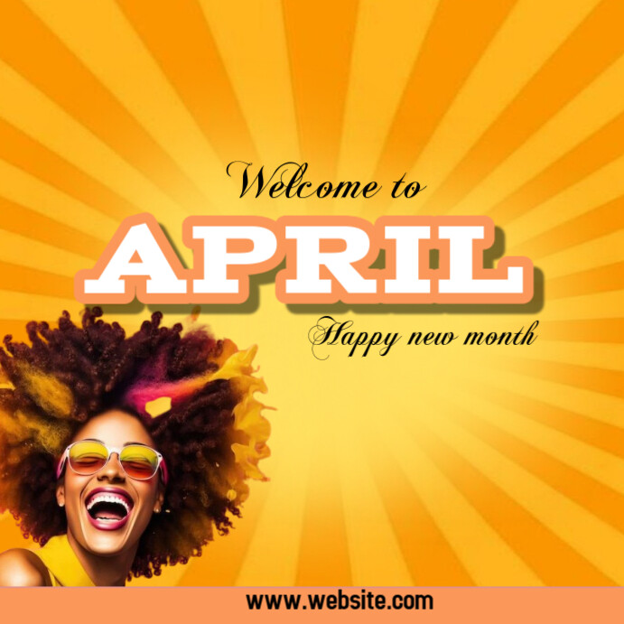 Typographic Welcome April Editable Design Instagram Post Templat ...