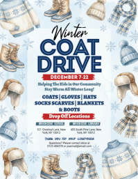 Typographic Winter Coat Drive Flyer (us Letter) Volante (Carta US) template
