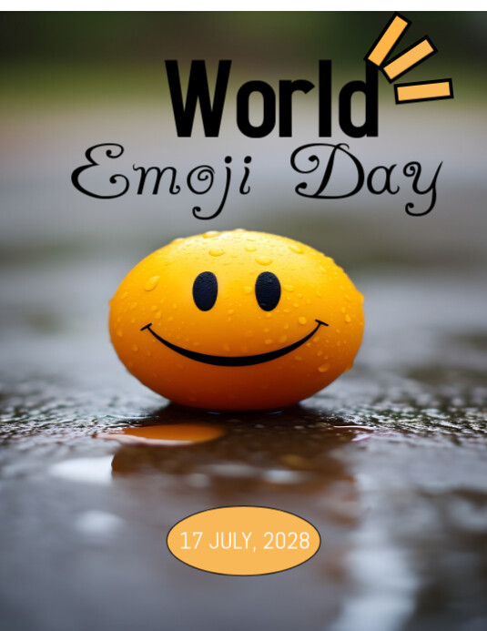 Typographic World Emoji Art  Flyer (us Letter) 传单(美国信函) template