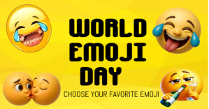 Typographic World Emoji Day Template Dey Facebook Shared Image