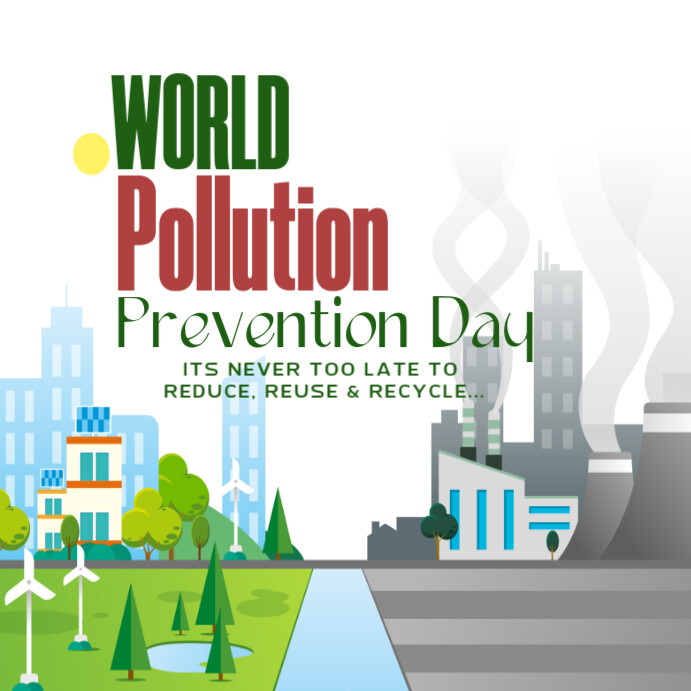 Typographic World Pollution Prevention Day Instagram Post Template ...